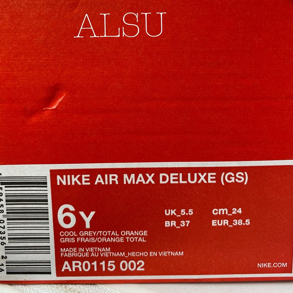 💖MEGA SALE💖 Nike Air Max Deluxe GS Cool Grey k/W AUTHENTIC Size 8 AR0115 002 - Picture 7 of 8